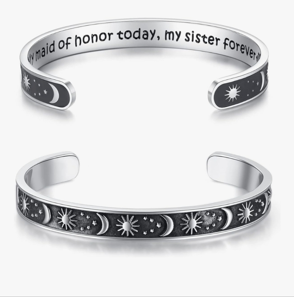 Silver Celestial Cuff Bracelet